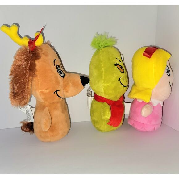 Grinch Chracters Mini Plush Christmas Dr Seuss Max Cindy Lou Who 6 inch Set 3 - Picture 7 of 10